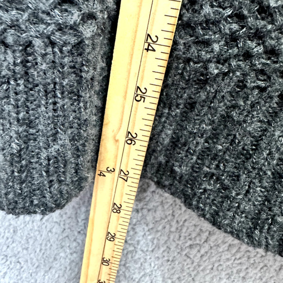 American Eagle Sweater Men Small Gray Mock Neck Wool Blend Chunky Preppy Minimal - Picture 3 of 7